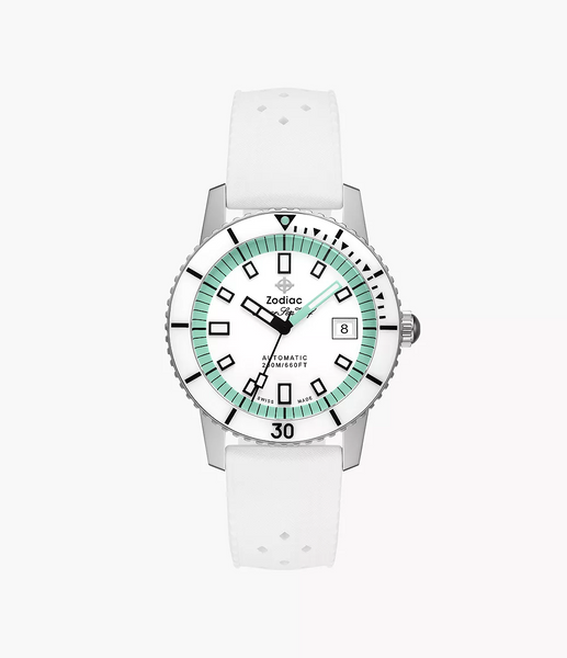 Zodiac ZO9309 Spearmint Compression Diver Automatic White Rubber
