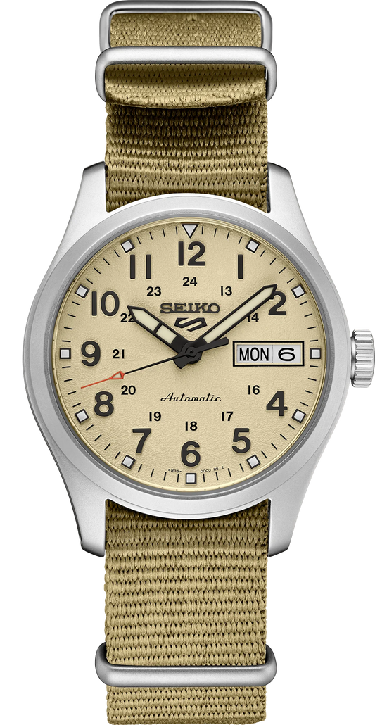 Seiko 5 Sports SRPJ83 Vintage Field Beige Automatic