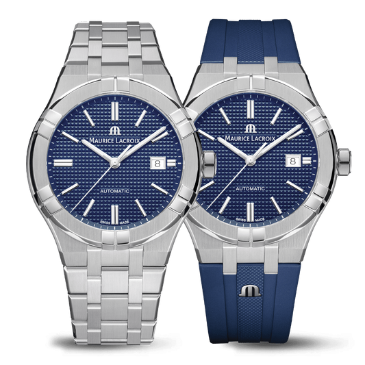 Maurice Lacroix AI6008-SS00F-430-C Aikon Automatic Date Blue Dial 42mm Bundle