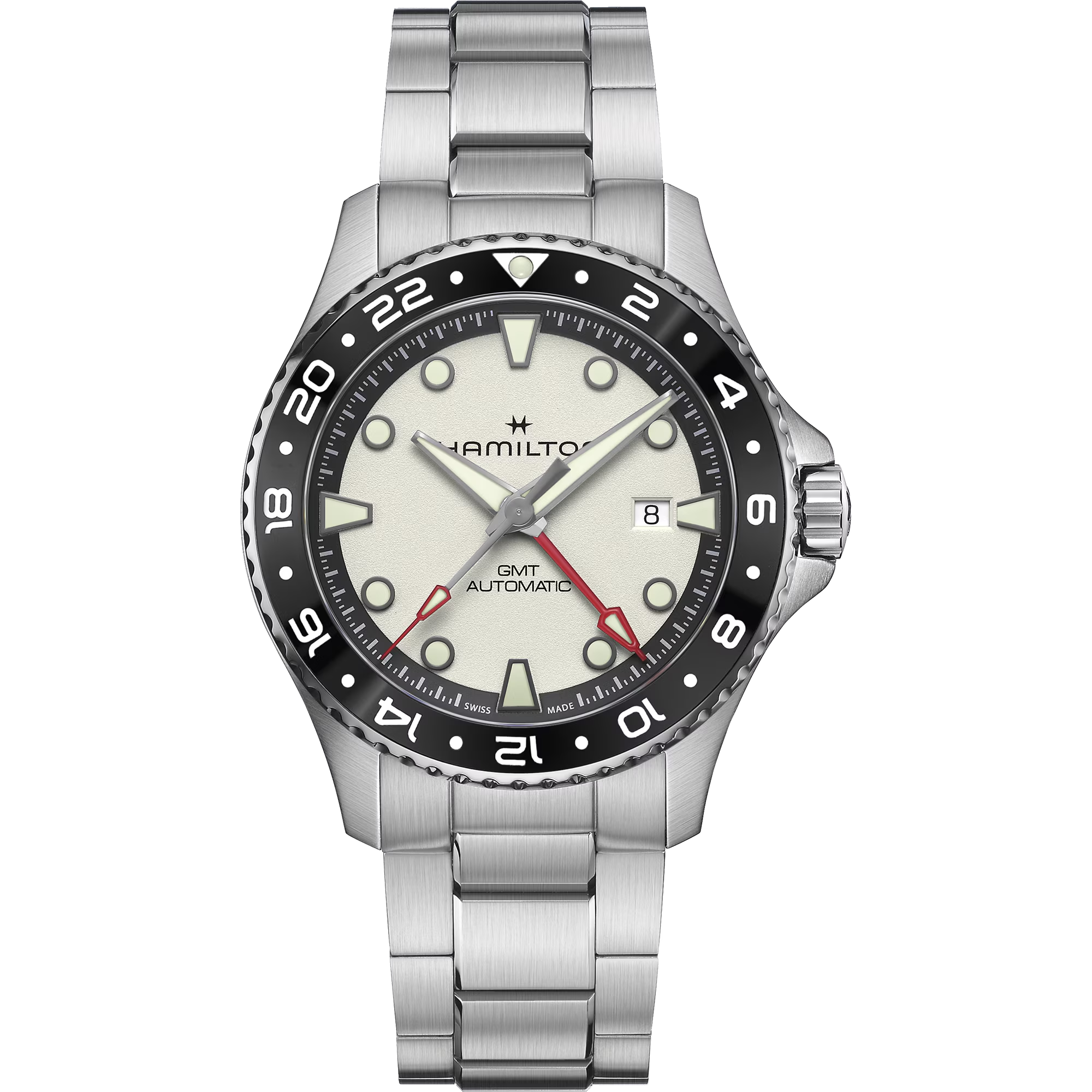 Hamilton H82555150 Khaki Navy Scuba Automatic GMT 43mm White Dial