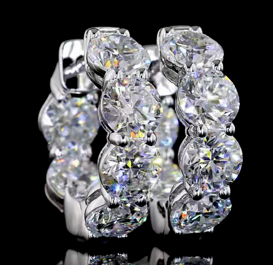 Inside-Outside Round Diamond Huggies – 5.18 CTW