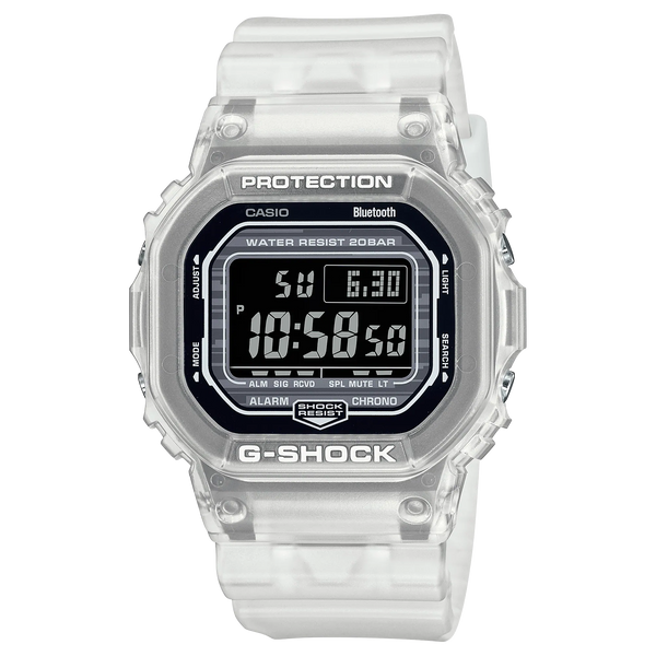 G-Shock DWB5600G-7 Digital Toughness Bluetooth Translucent White