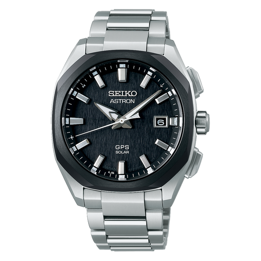 Seiko Astron SSJ007 3X22 Titanium GPS Solar Ceramic Bezel Black