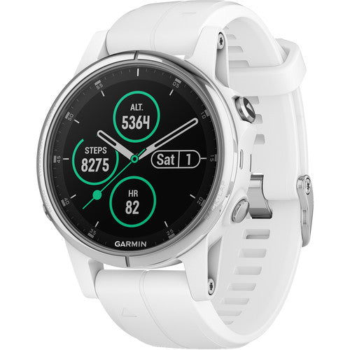 Garmin fenix 5S Plus Sapphire Edition Multi-Sport Training GPS Watch (42mm, White with Carrera White Band)