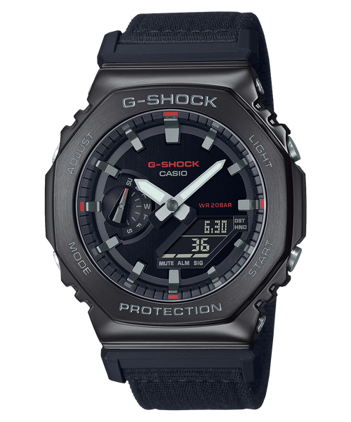 G-Shock GM2100CB-1A Metal Clad Black Red Accents