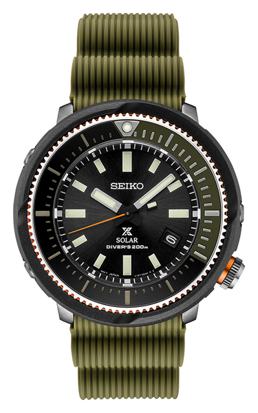 Seiko Prospex SNE547 Solar Tuna Can Green Rubber Strap