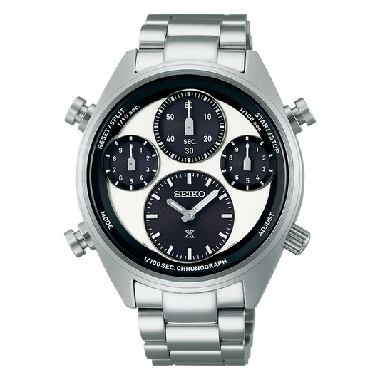 Seiko Prospex SFJ001 Speedtimer Chronograph Split Second Silver Dial