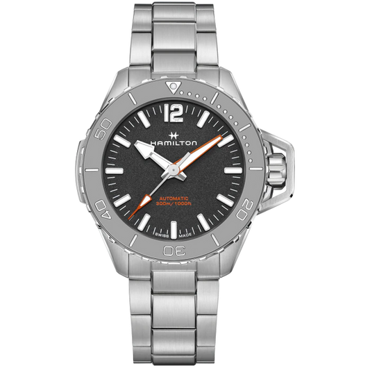 Hamilton H77815130 Khaki Navy Frogman Auto Gray Bezel