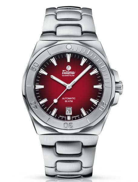 Tutima 6156-08 M2 Seven Seas S Red Dial Stainless