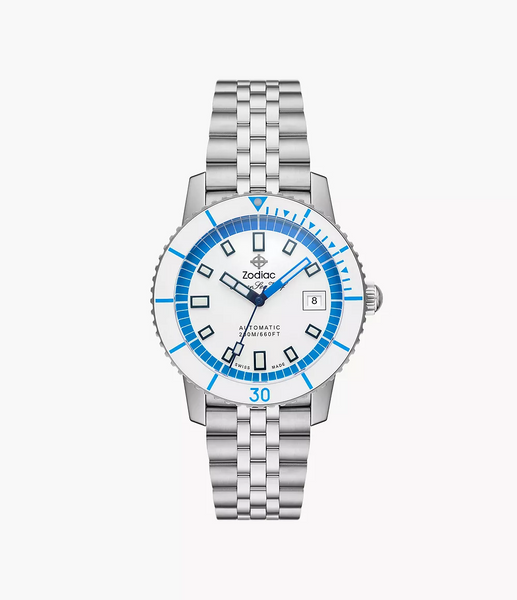 Zodiac ZO9291 Super Sea Wolf Compression Automatic Stainless White Blue