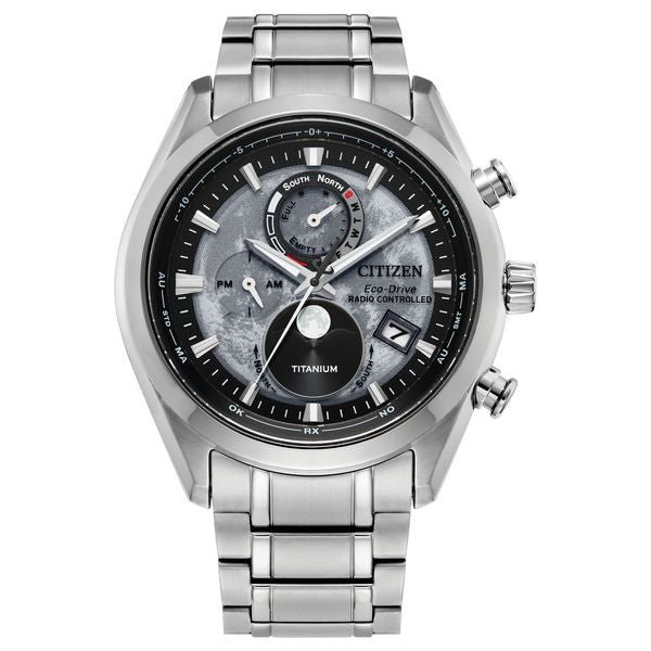 Citizen BY1010-57H Lunar Dial Eco-Drive Super Titanium Radio Controlled