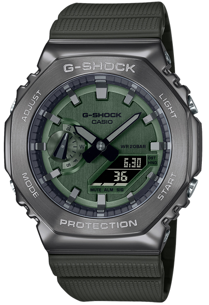 G-Shock GM2100B-3A Metal Clad Casioak Green