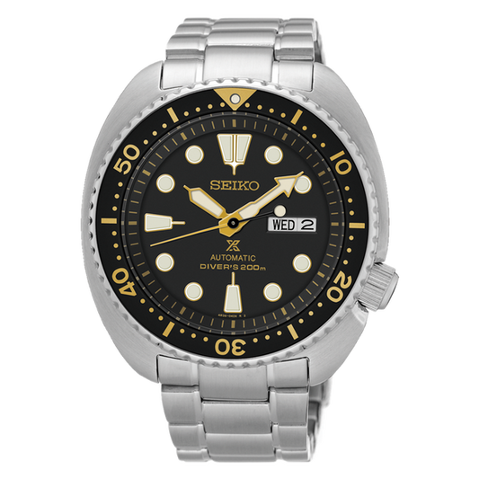 Seiko Prospex SRP775 Turtle Air Diver Black Gold on Rubber Strap // Pre-Owned