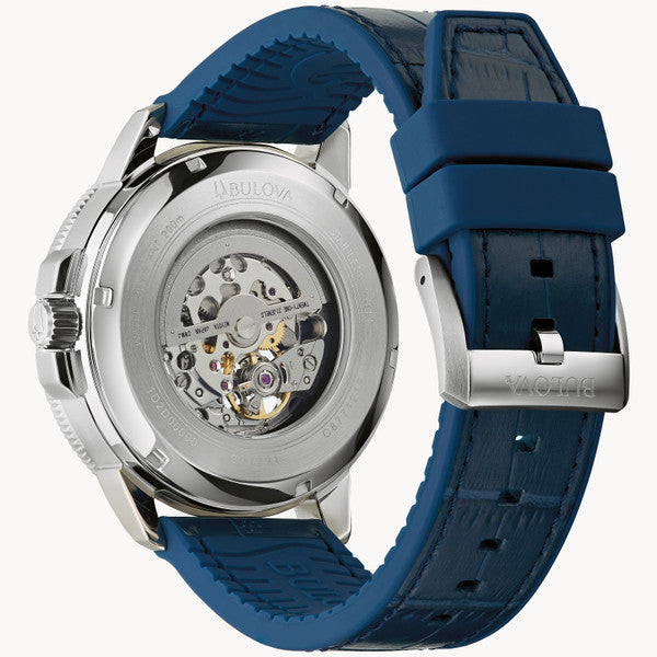 Bulova men's blue dial on sale watch