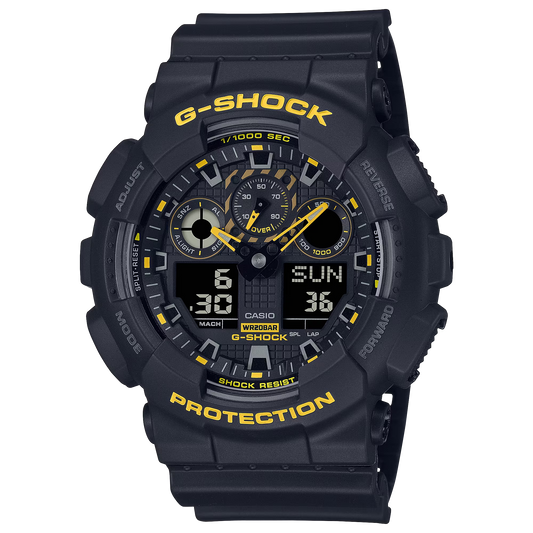 G-Shock GA100CY-1A Analog-Digital Rugged Black Yellow