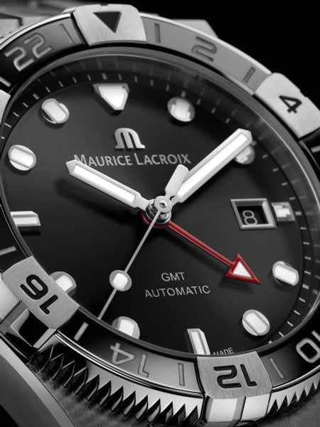 Maurice Lacroix AI6158-SS00F-330-A GMT – Arizona Fine Venturer Aikon 43mm Time