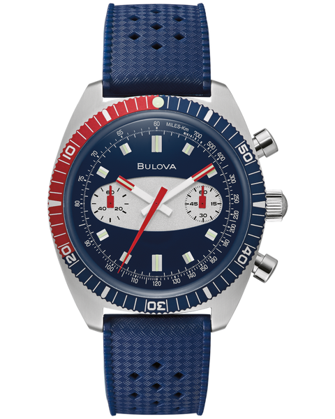 Bulova 98A253 Surfboard Chronograph A Stainless Steel Watch Blue Dial