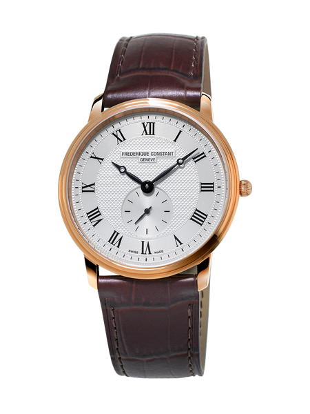 Frederique Constant FC-235M4S4 Slimline Ladies Small Seconds Rose Gold Silver Dial