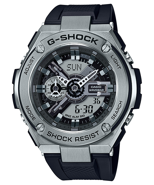 G-Shock G-Steel Black and Stainless Steel GST410-1A