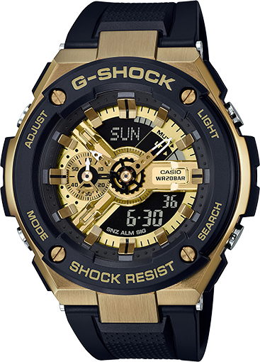 G-Shock G-Steel Black and Gold GST400-1A9