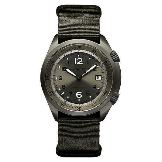 HAMILTON KHAKI AVIATION PILOT PIONEER ALUMINIUM H80405865