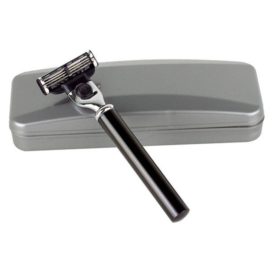 Hirsh Luxury Razor - Black Resin with Aluminum Core - Gillette Mach 3 (HL-M5KS)