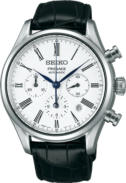 Seiko Presage SPQ023 Enamel Collection White Dial Chronograph