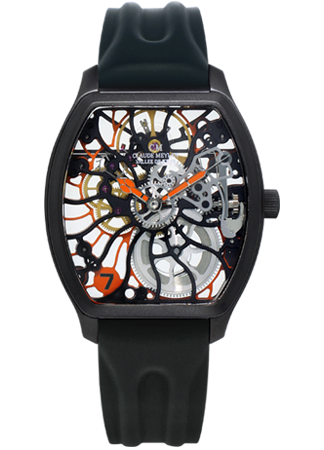 Claude Meylan 6047-NO Tortue Rainbow Mechanical Orange Black Movement