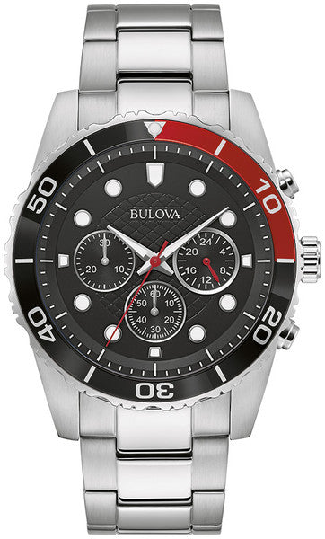 Bulova 98A296 Black Dial Stainless Steel Chronograph Quartz