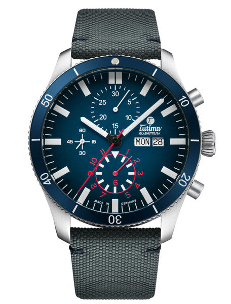 Tutima 6407-01 Grand Flieger Airport Chronograph 41mm Blue Dial