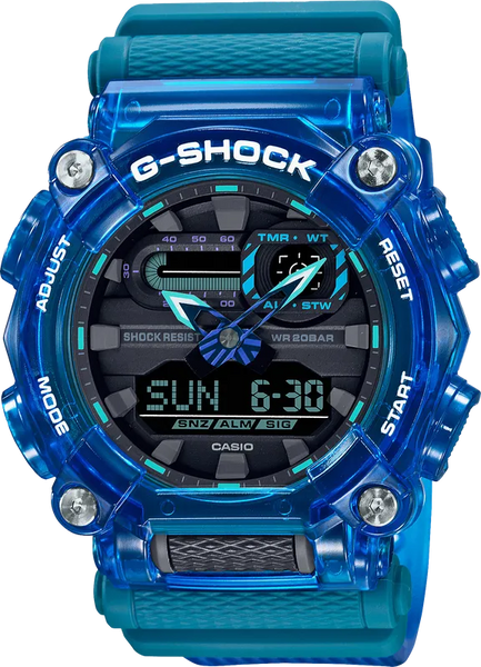 G-Shock GA900SKL-2A Heavy Duty Vibrant Surge Transparent Blue