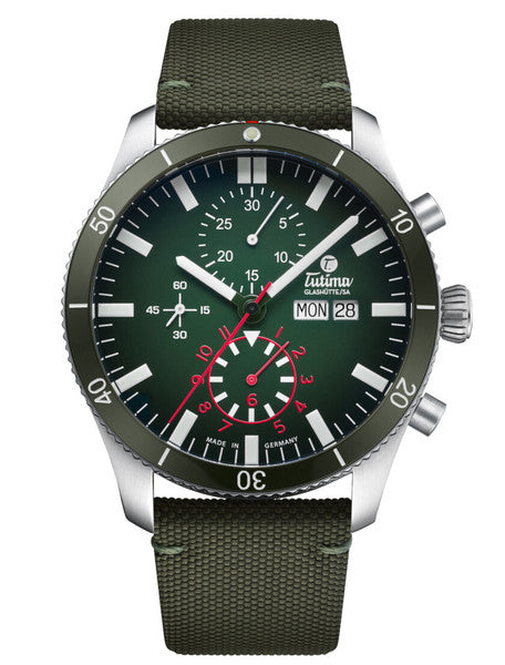 Tutima 6407-03 Grand Flieger Airport Chronograph 41mm Green Dial