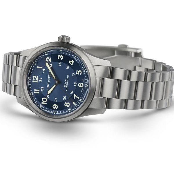 Hamilton H70205140 Khaki Field Titanium Auto 38mm Blue – Arizona Fine Time