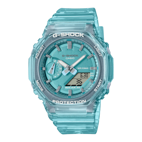 G Shock GMAS2100SK2A Splash Clear Metallic Teal Casioak Mid Size