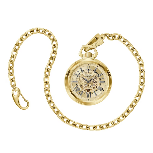 Bulova pocket watch gold best sale