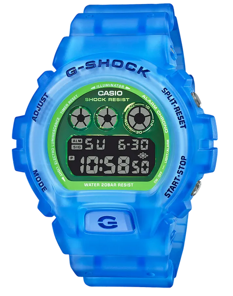 Casio G-Shock DW6900LS-2 Semi-Transparent Fluorescent 3-Eye Digital Watch