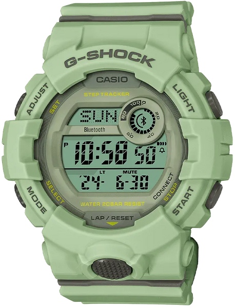 Casio G-Shock GMDB800SU-3 G-Squad Light Green Digital Step Tracker