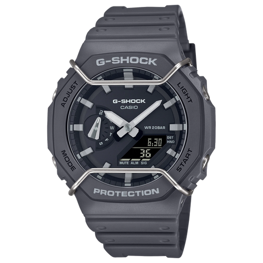 G-Shock GA2100PTS-8A Tone-on-Tone Wire Face Casioak Black
