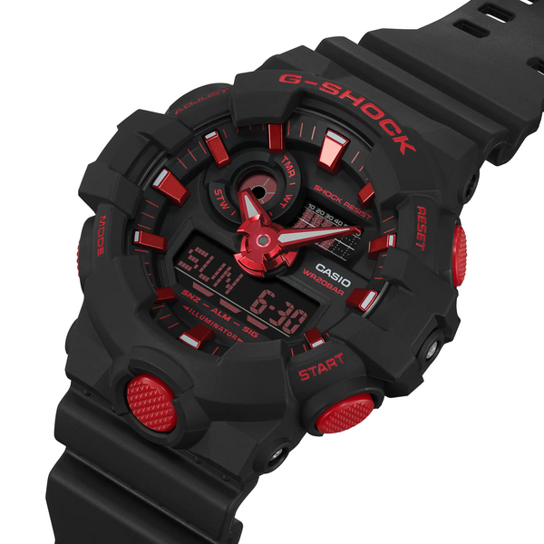 G Shock GA700BNR 1A Ignite Red Line Ana Digi Black Red