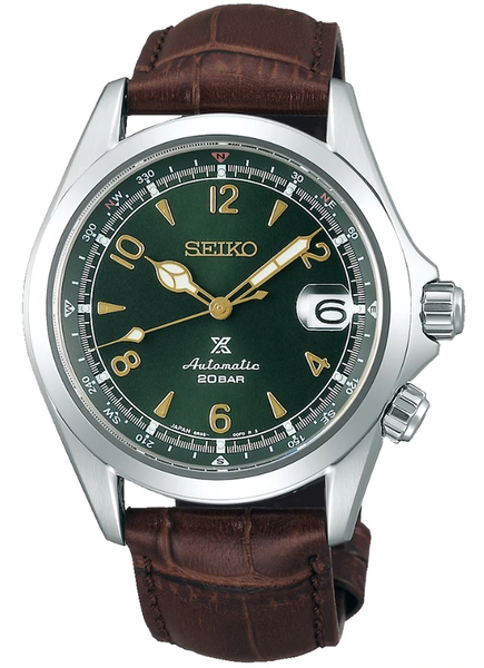 Seiko Prospex SPB121 Alpinist Green Dial Brown Strap