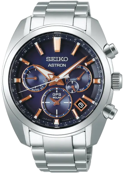 Seiko Astron SSH049 GPS Solar Blue Dial Bronze Indices