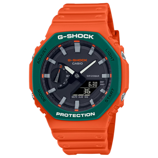 G-Shock GA2110SC-4A Two-Tone Skater Flavor Casioak Orange Green