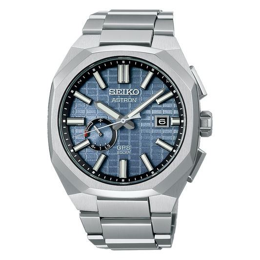 Seiko Astron SSJ013 Blue Grid GPS Solar Titanium