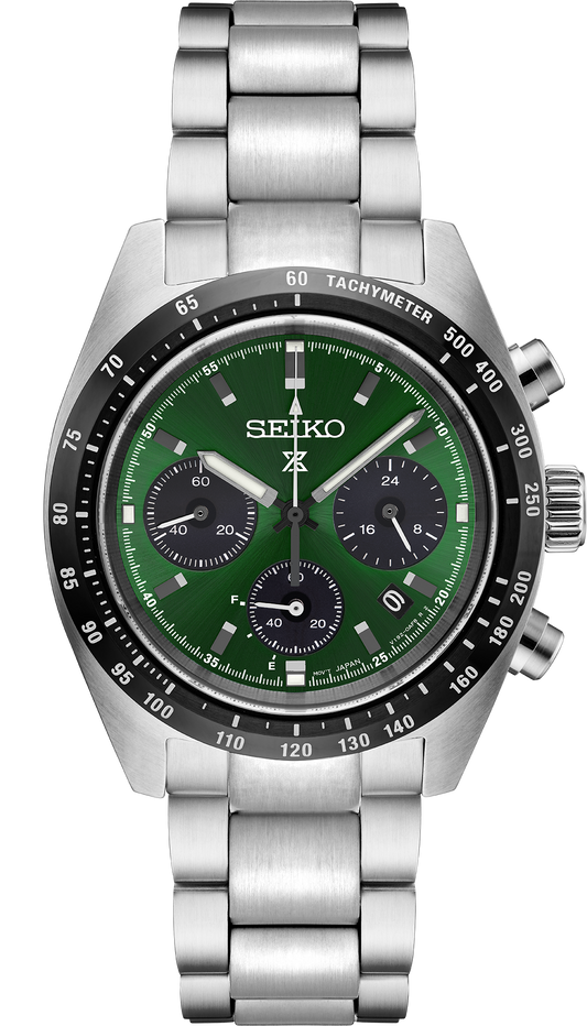 Seiko Prospex SSC933 Speedtimer Solar Chronograph Green Sunray