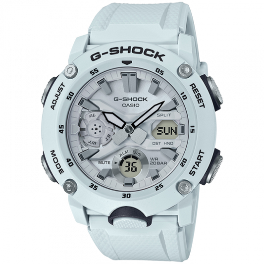 Casio G-Shock GA-2000S-7A White Front Button Watch
