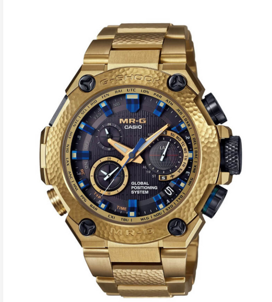 Casio G-Shock MR-G GPS Atomic Solar Hybrid MRG-G1000HG Gold Hammer Tone  20th Anniversary Edition