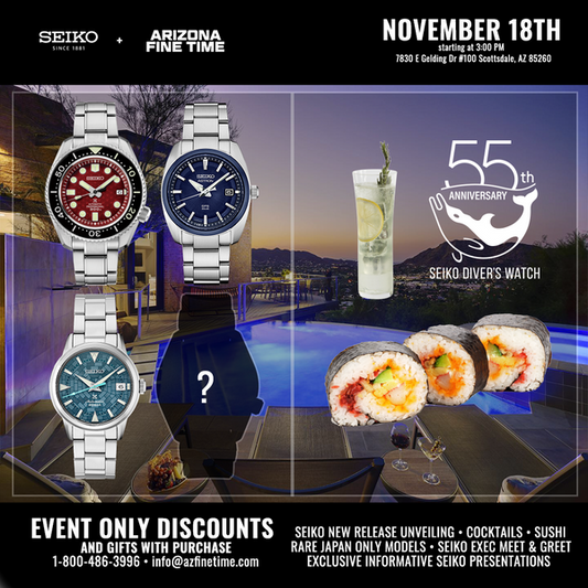 Entrance Ticket to Seiko Unveiling at Arizona Fine Time // Includes Food and Open Bar // All Donated to Oceanic Society
