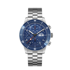Fortis F2040012 Novonaut N-42 Cobalt Blue Block Bracelet Chronograph Space Tested
