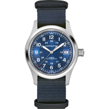Hamilton H70455940 Khaki Field Auto 38mm Sunburst Blue Dial Nato Strap