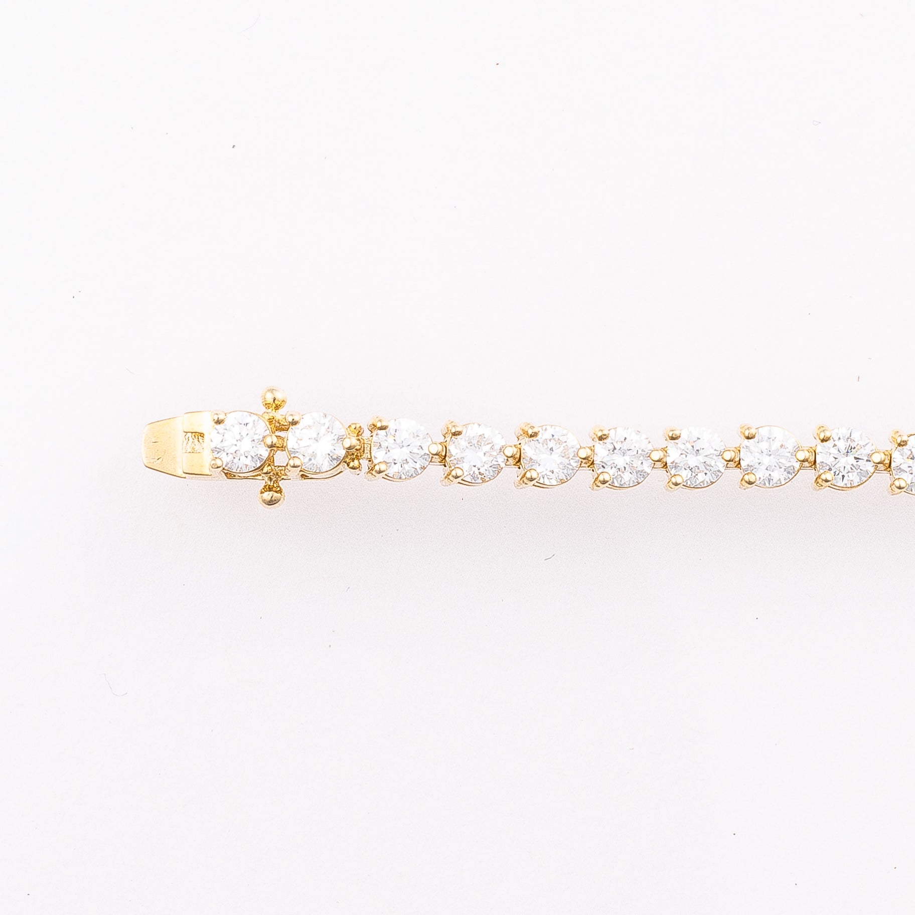 Three-Prong Round Lab-Grown Diamond Tennis Bracelet in 14k Yellow Gold